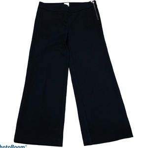 Ecru navy blue Adele side zip ankle culottes XS